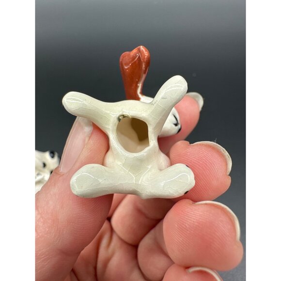 Vintage Ceramic Hound Dog Figurines Set of 4 Floppy Ear Hand Painted‎ - Picture 9 of 9